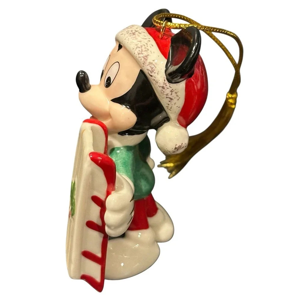 Disney Lenox Mickey‎ Mouse Let it Snow Christmas Ornament Porcelain Figure